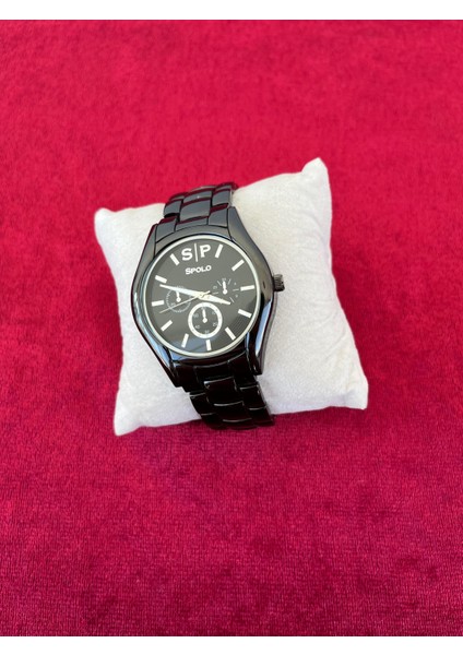 Siyah Renk Kordon Ince Şık Spolo Analog Erkek Kararmaz Paslanmaz Metal Kol Saati fiyatları