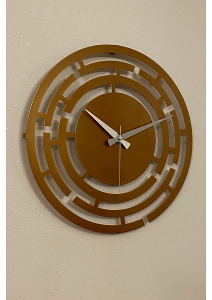 Labirent Model Dekoratif Metal Lazer Kesim Akar SESSİZ Mekanizmalı Duvar Saati 40*40cm