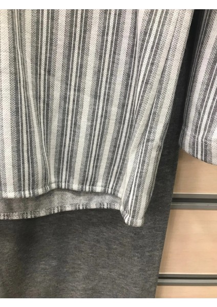 %100 Pamuk Yakalı Önden Düğmeli Kadın Çizgili Pijama Takım 14392 modelleri