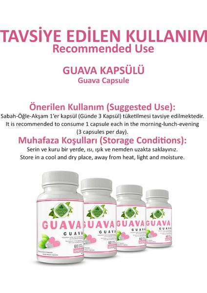 Gökçek Şifa Guava Kapsül 60 Kapsül X1000MG