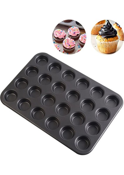 Karbon Çelik 24 Lü Muffin Cupcake Kek Pişirme Kalıbı CIN801SY