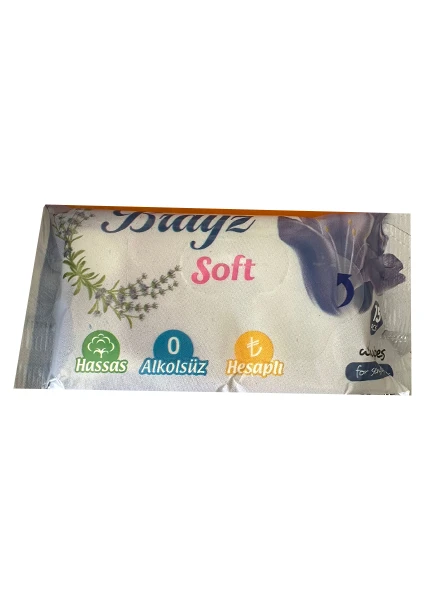 Brayz Soft Islak Mendil 15 Yaprak Mor Lavanta Kokusu