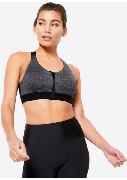 Domyos Fermuarlı Sporcu Sütyeni - Yüksek Destek