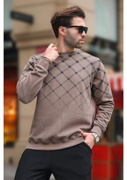 Camel Desenli Bisiklet Yaka Triko Kazak 6019