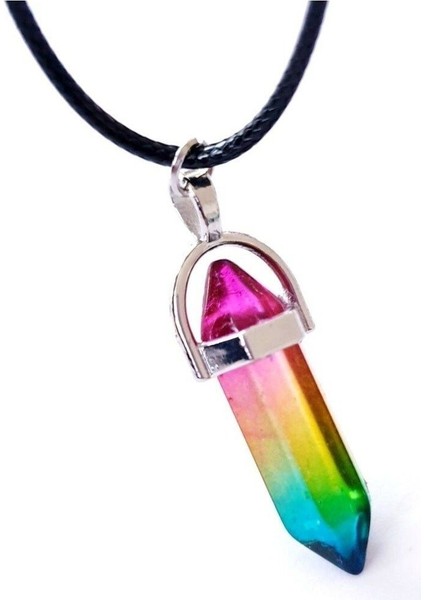 Rainbow Dogaltaş Kolye Aksesuar Şık Hediyelik Takı 1 Adet