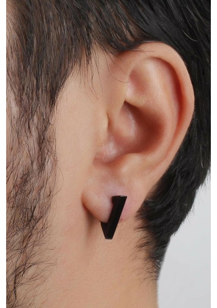 Paslanmaz Çelik 316L Siyah 16MM Üçgen Unisex Çift Küpe fiyatları