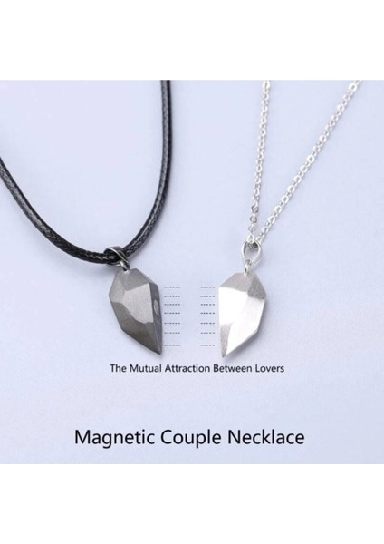 Çiftlere Özel Mıknatıslı Kolye 2li Kalpli Model modelleri