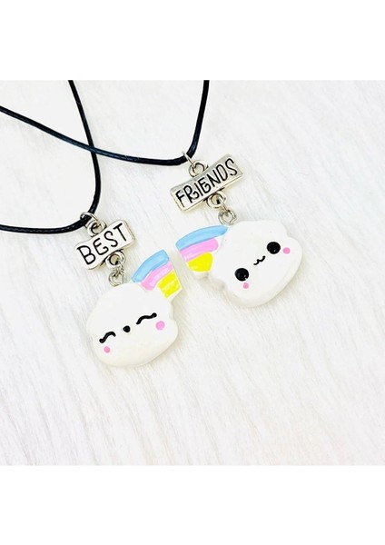 Birbirini Tamamlayan Rainbow Gökkuşağı Bff Kolye