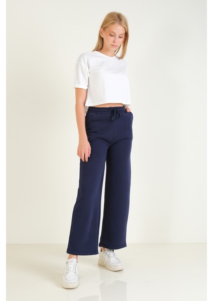 Kadın 3 Ip Şardonlu Eşofman Altı Lacivert