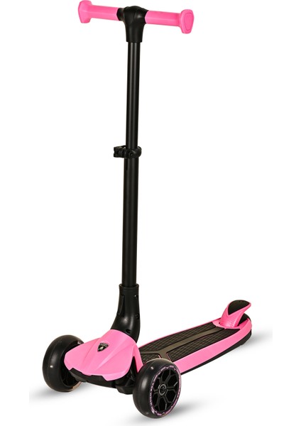 Lisanslı L3 Kolay Katlanabilir Işıklı Orta Gövde ve Işıklı Tekerlekli Çocuk Scooter Pembe