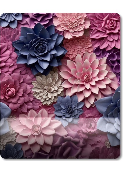 Çiçek Desenli Floral Bilek Destekli Mousepad Model 4 - Dikdörtgen