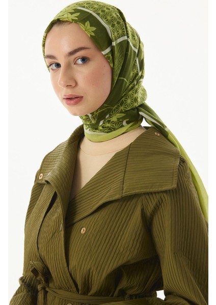 Shay Çiçek Desen Yeşil Pamuklu Şal indirimleri