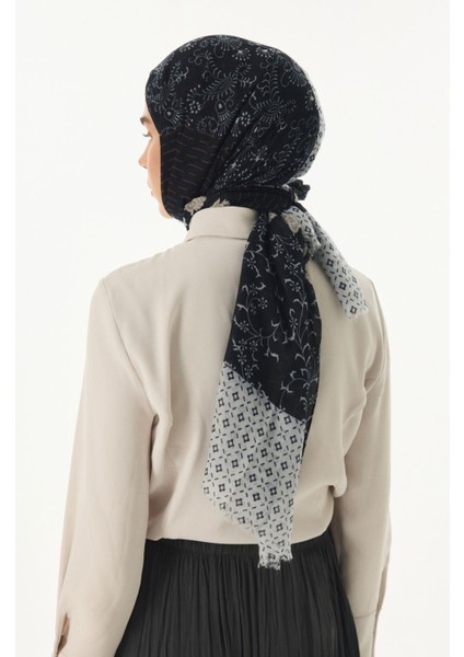 Mira Etnik Desen Vizon-Siyah Pamuklu Şal modelleri