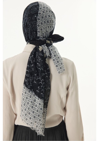Mira Etnik Desen Vizon-Siyah Pamuklu Şal indirimleri