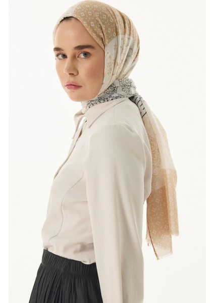 Mira Etnik Desen Krem-Bej Pamuklu Şal fırsatları