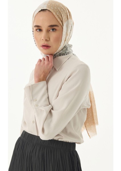 Mira Etnik Desen Krem-Bej Pamuklu Şal indirimleri