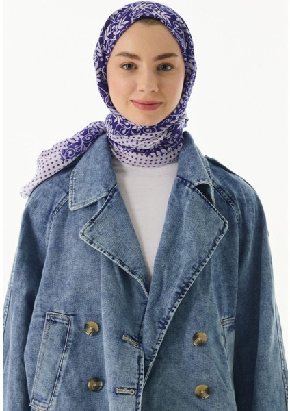Emily Burçak Desen Mor Pamuklu Şal
