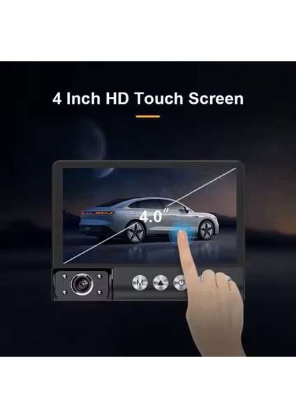 Full Hd 1080P 60 Hz Dokunmatik Ekranlı 3 Kameralı Sesli Kayıtlı Wifi Araç Ve Tampon Kamerası