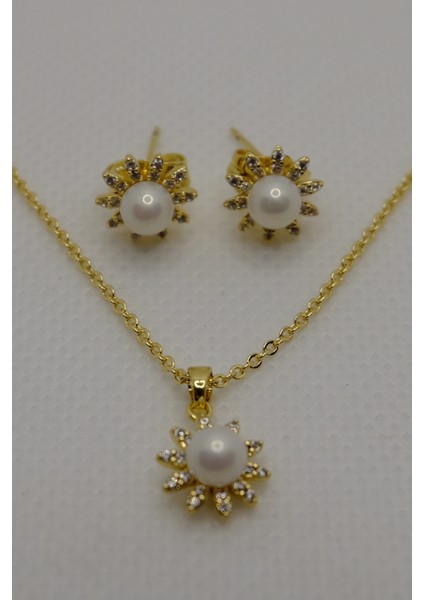 Xuping Gold Taşlı Kolye Küpe Set