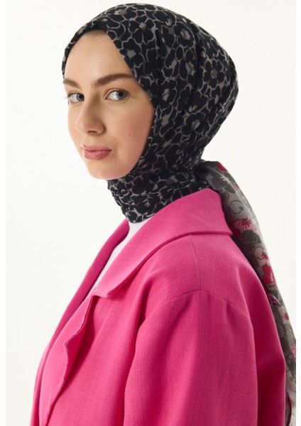 Lily Bahar Desen Şeker Pembe Pamuklu Şal