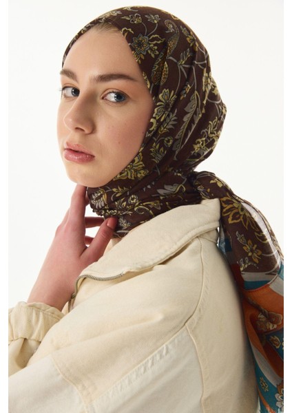 Amaya Etnik Desen Krem-Pudra Pamuklu Şal modelleri