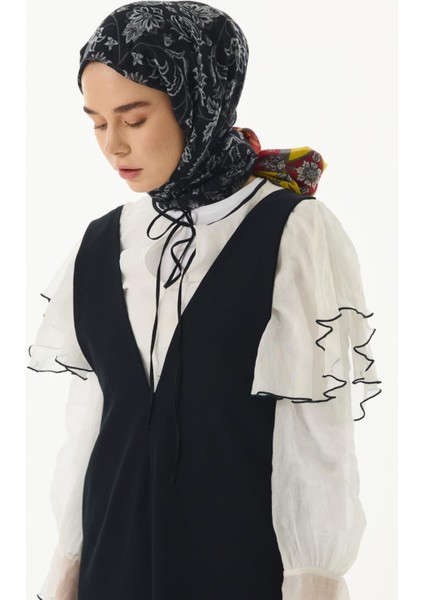 Amaya Etnik Desen Siyah-Sarı Pamuklu Şal fiyatları