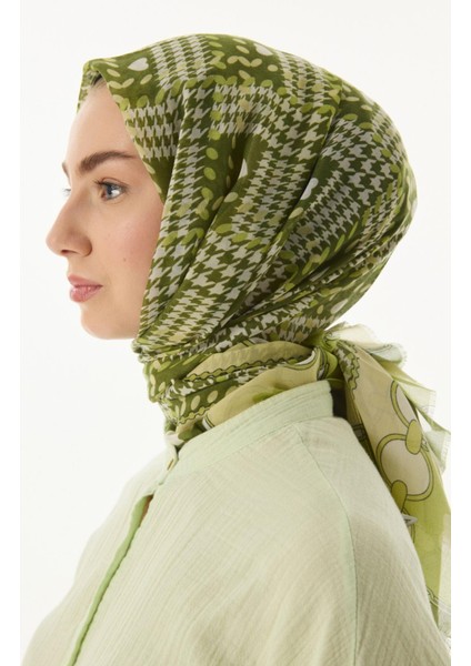 Maya Mini Kalpli Kazayağı Desen Siyah Pamuklu Şal modelleri