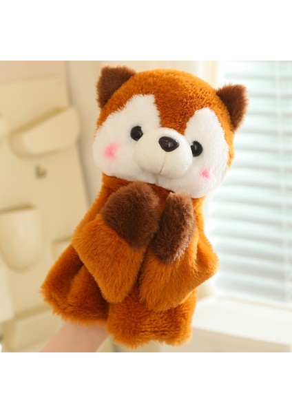 Boksör Sincap Sesli Çocuk Interaktif El Kuklası Peluş Oyuncak 25CM (Yurt Dışından)