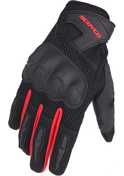 Mc58-2 Yazlık Korumalı Motosiklet Eldiveni Kırmızı