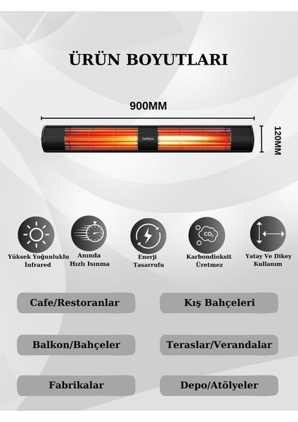 Classic 4000 Watt Profesyonel Su Geçirmez Dış Ortam Isıtıcı