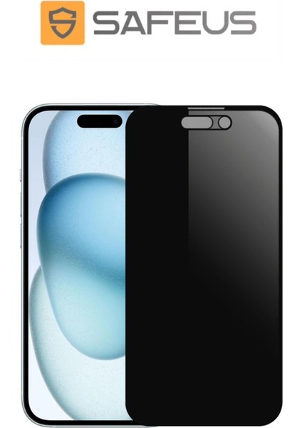 Apple iPhone 15 Tam Kaplayan Hayalet Toz Filtreli Ekran Koruyucu Cam