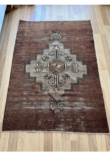 122X171 cm Kahverengi Boho Stili El Dokuma Orta Boyut Ev Salon Halısı