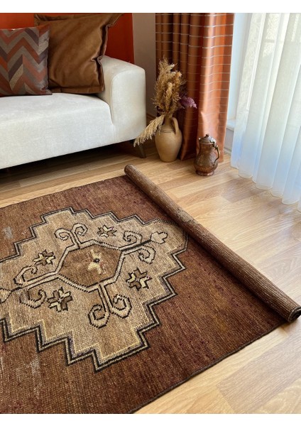 122X171 cm Kahverengi Boho Stili El Dokuma Orta Boyut Ev Salon Halısı fırsatları