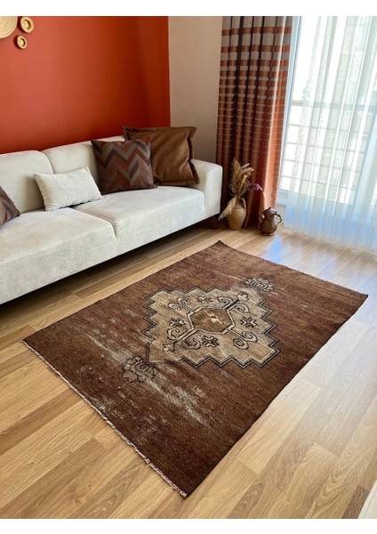 122X171 cm Kahverengi Boho Stili El Dokuma Orta Boyut Ev Salon Halısı indirimleri
