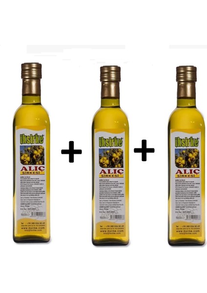 Iksirke Katkısız Doğal Alıç Sirkesi 3 x 500 ml