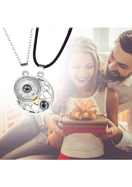 2 Adet Sevgili Kolyesi Mıknatıslı 100 Dilde Seni Seviyorum Projeksiyon Çift Kolyesi fırsatları