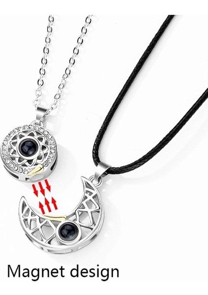 2 Adet Sevgili Kolyesi Mıknatıslı 100 Dilde Seni Seviyorum Projeksiyon Çift Kolyesi indirimleri