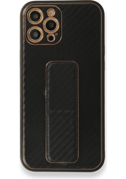 iPhone 12 Pro Kılıf Darbelere Karşı Ekstra Korunaklı Stand Özellikli Silikon Karbon Kapak