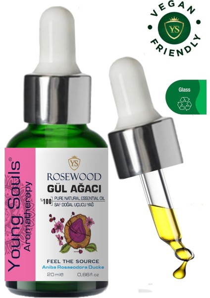Aromatherapy Rosewood Essential Oil Gül Ağacı Uçucu Yağ 20 ml