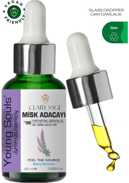 Aromatherapy Clary Sage Essential Oil Misk Adaçayı Uçucu Yağ 20 ml modelleri