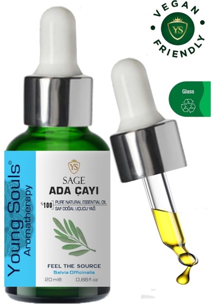 Aromatherapy Sage Essential Oil Adaçayı Uçucu Yağ 20 ml