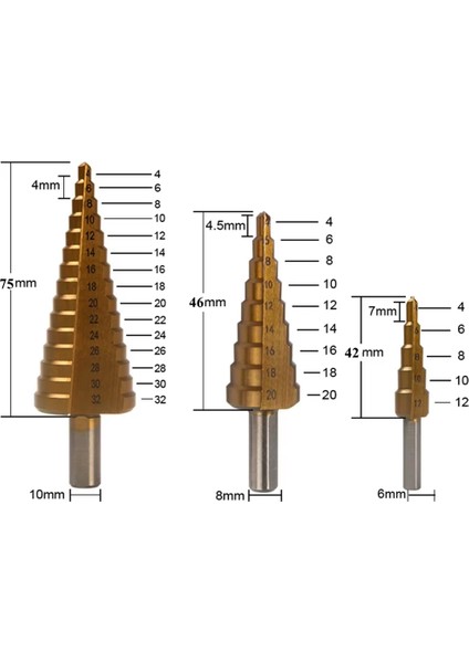 Özel Çantalı 6 Parça Kademeli Matkap Ucu Seti indirimleri