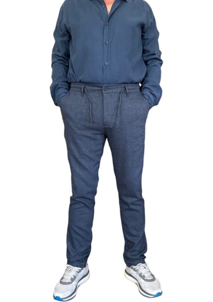 Daddies Cool With Epic Indigo Dokuma Jogging Fit Casual Erkek Pantolon