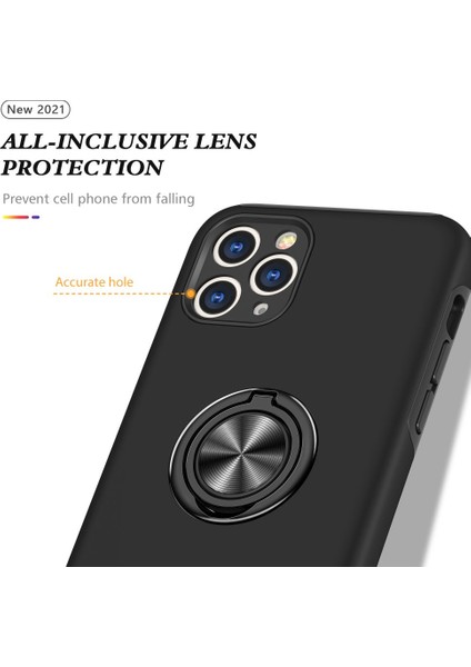 Apple iPhone 11 Pro Max Kılıf Soft Tasarım Elit Yüzüklü Lüx Kapak