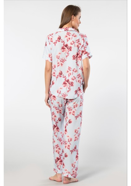 Kadın Desenli Kısa Kol Dokuma Pijama Takımı fırsatları