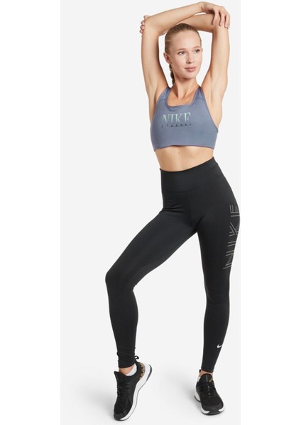 Dynamic Training One Swoosh Dri Fit Mid Support Sports Padded Sporcu Pedli Bra Mavi modelleri