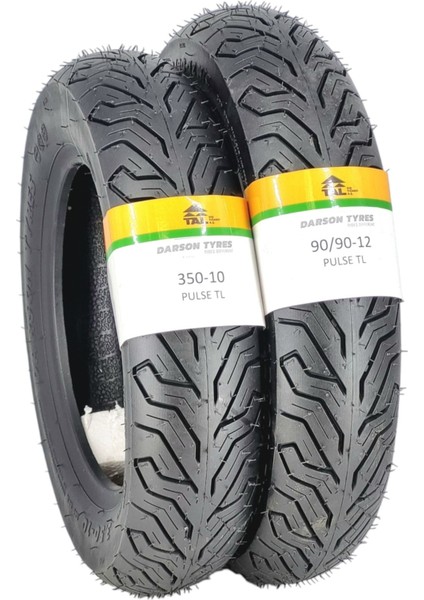 Spontini Lastik Takımı 350-10 ve 90/90-12 Tl (Tubeless - Dubleks)