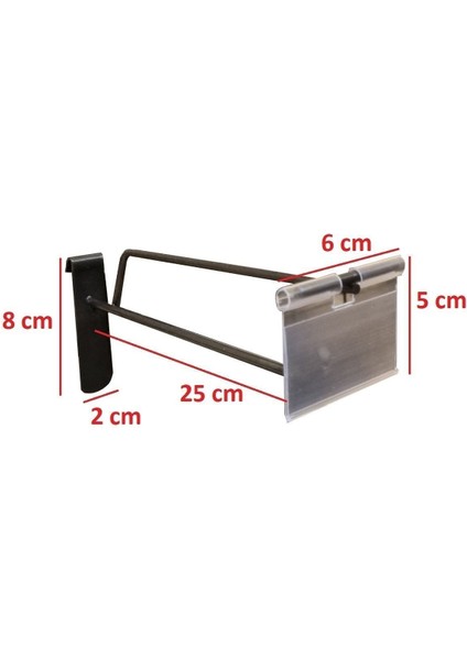 25 cm Siyah Etiketli Tel Pano Kancası Raf Askısı