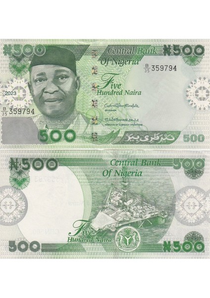 Nijerya 500 Naira 2023, P#48, Çil, Eski Yabancı Kağıt Para