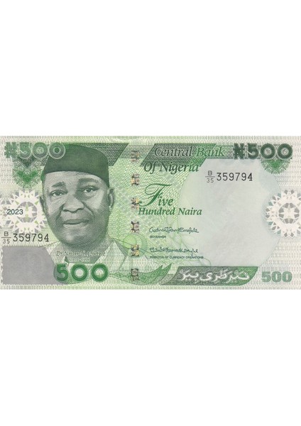 Nijerya 500 Naira 2023, P#48, Çil, Eski Yabancı Kağıt Para